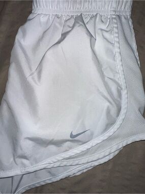 Nike White Shorts with Gray Swoosh